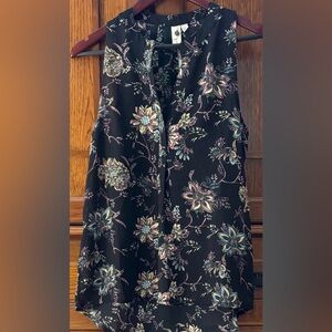 Let It Be Floral Sleeveless Sheer V-neck Top Casual Flowy Boho Boutique Tunic